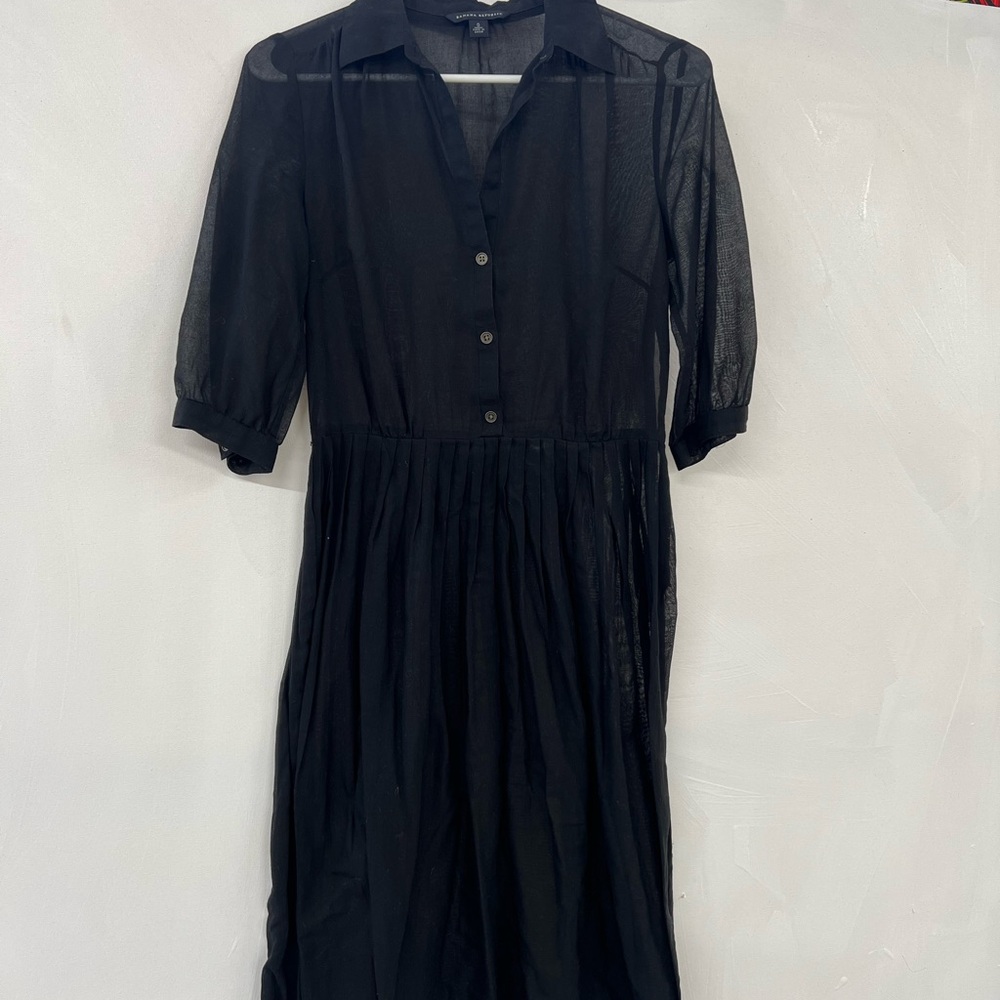 Banana Republic Black Buttoned A-Line Dress